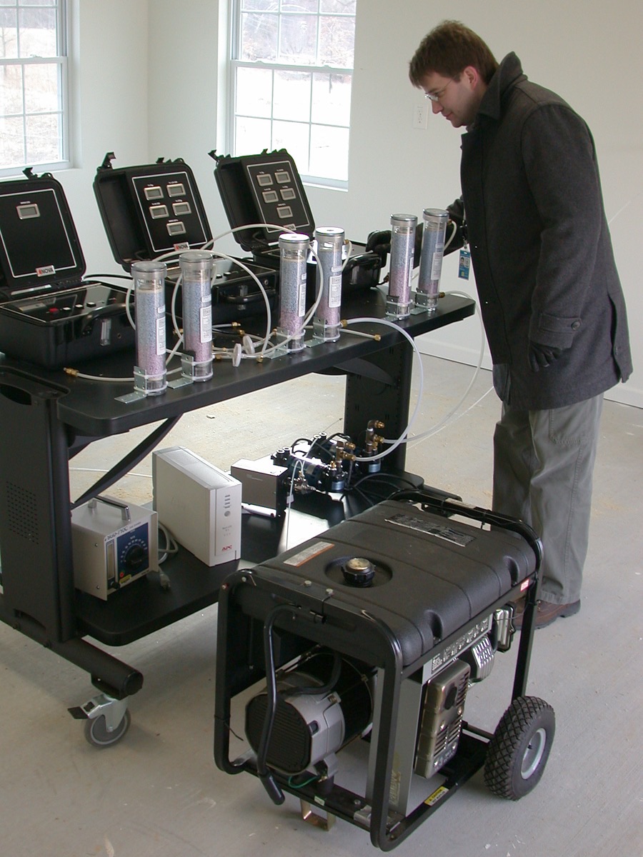A gasoline-powered portable generator, the type used for home backup power during outages